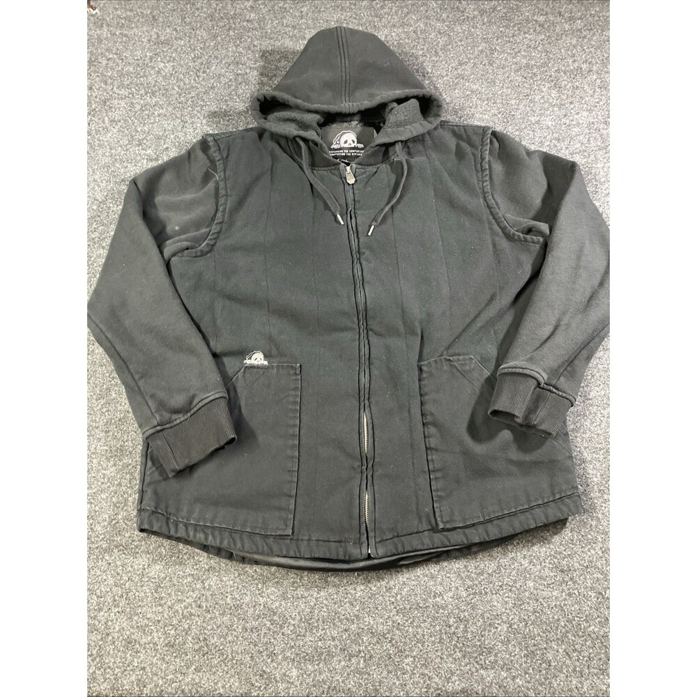 Lurking Class by Sketchy Tank Workwear Jacket Men’s Large Black Hooded Canvas